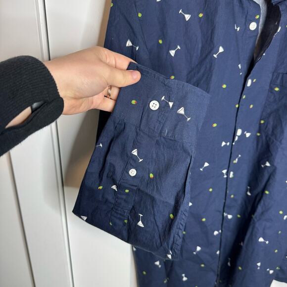 J. Crew Classic Untucked Flex Washed Button Down Shirt Martini Olives Size Large - Picture 4 of 7